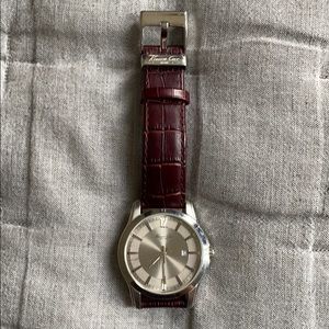 Kenneth Cole stainless steel leather strap watch